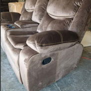 Sofá reclinable de 2 plazas con portabaso inportado - Img 57987806