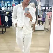 Ropa blanca de lino , camisa blanca de lino , pantalón blanco de lino y mucho mas - Img 49430338