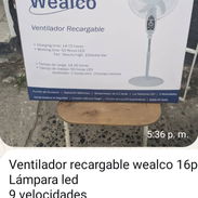 Ventilador recargable welco 16pies ,lámpara LED, 9velosidades , función de powerbank ,tiempo de carga 14-15h duració 15- - Img 55979290