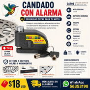 CANDADO DE MOTO CON ALARMA - Img 56377888