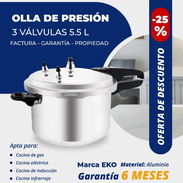 OLLA DE PRESIÓN De 3 Válvulas 5.5L de Inducción EKO (ko) - Img 53408909