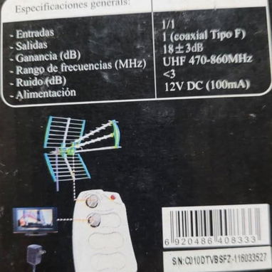 Amplificador de señal para TV o Booster. marca RUNCH, en perfecto estado - Img 123333842
