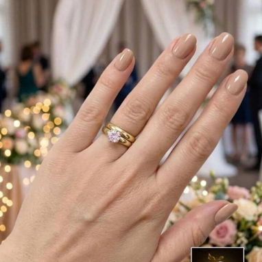 Juego de anillos de compromiso y anillos para mujer de oro 10k - 6/10