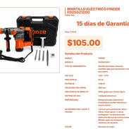 Rotomartillo Demoledor Eléctrico Finder 1200W con Frecuencia 60Hz Real Pro VPT#-0193 - Img 55565710