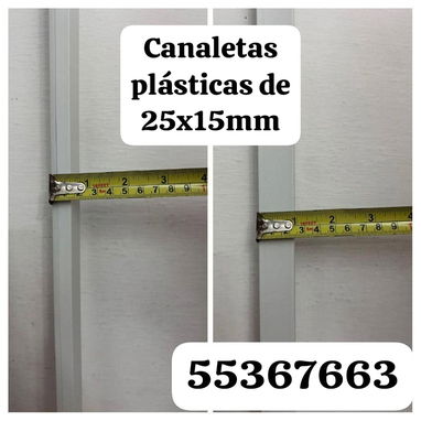 Tomacorrientes dobles y canaletas plásticas de 25x15 mm - 2/2