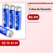 PAQUETE DE 4 BATERÍAS AAA 1HORA GAR135 VPT-0215 - Img 56216259