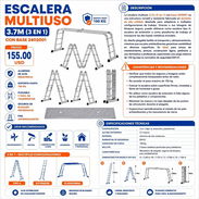 Escalera multiuso 3.7M (3 en 1) - Img 56911250