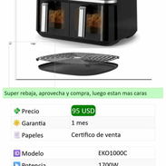 Freidora de aire Eko doble 9 litros 💯💢💥 - Img 55789632