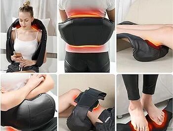 Masajeador de cuello Shiatsu, masajeador eléctrico de cuello y espalda con calor, almohada de masaje 3D para cuello, - Img 69097712