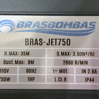 BOMBA O MOTOR DE AGUA AUTOCEBANTE (LADRÓN) BRAS-JET750 1.0HP - Img 123279214