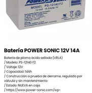 Batería POWER SONIC 12V 14A. Nueva a estrenar - Img 49514079