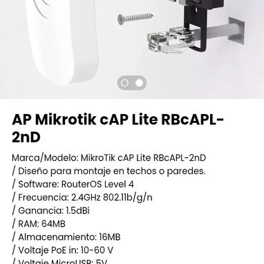 AP Mikrotik cAP Lite RBcAPL-2nD. Nuevo - Img 105818864