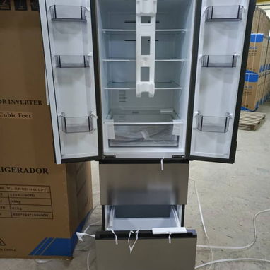 Refrigerador Modelo francés marca Milexus 16 pies doble puerta, 2 gavetas inferiores de congelación seca precio $830 USD - 3/6