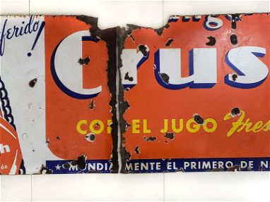 antiguo cartel esmaltado de Refrescos Crush - Img main-image-45586224