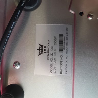 Cocina inflaroja de 3500 watts, marca JMD. - Img 124176792