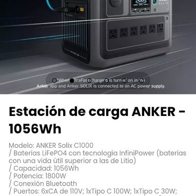 Estación de carga ANKER - 1056Wh Modelo: ANKER Solix C1000 - 2/5