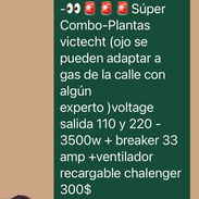 Venta de combo de planta eléctrica, ventilador recargable y breaker 33 amp - Img 55339619