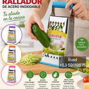 Rallador de Cocina Multifuncional 4 Caras — Queso y Vegetales - Img 56222874