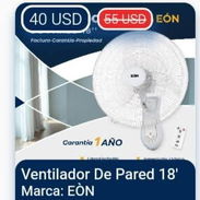 Ventilador de pared 18" pulgadas marca EON con mando - Img 55046063