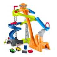 Mattel Fisher-Price Hot Wheels Little People Spiral Stunt Speedway - Img 57110932