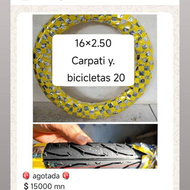💥Gomas - 18×25064×355,14×90/80,14×90/90,14×2.50,18×2.50,18×2.75,16×2.50,16×3.50,,12×4.00 y 4.50,14×2.50,10×3.50 - 6/10