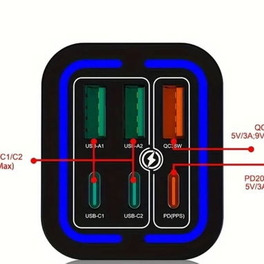 Cargador de carga rápida de 50W con varias entradas - Img 119084656
