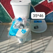 Juegos de baño tasa tanke con sus herrajes y lavamanos importado maxima calidad - Img 53828552