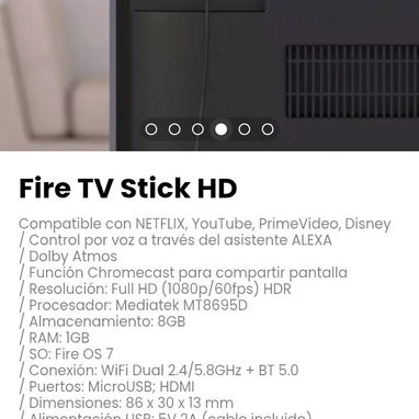 Fire TV Stick HD. Compatible con NETFLIX, YouTube, PrimeVideo, Disney. Nuevo - Img 110199555