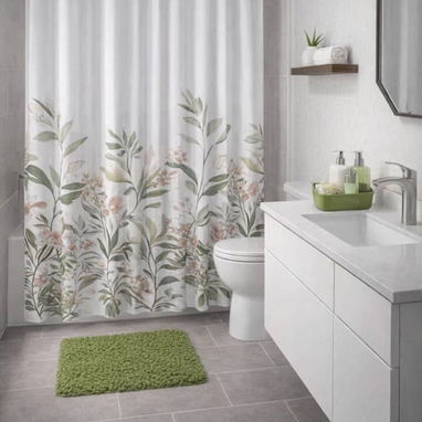 Cortina para baño con alfombra pvc y cesta 16 000 cup - 5/9