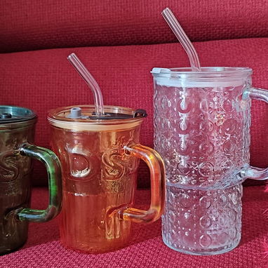 Vasos o Jarras de Cristal con tapa y absorbente - Img 120279859