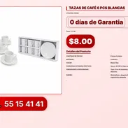 TAZAS DE CAFÉ 6 PCS BLANCAS VPT-0278 - Img 56216634