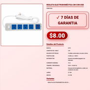 REGLETA ELECTRODOMÉSTICA 2M CON USB . - Img 57882198