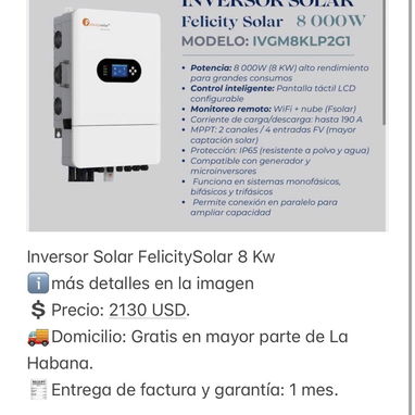Inversores Must y FelicitySolar. Batería LiFePO4 Must. NUEVO. DISPONIBLES PARA ENTREGA INMEDIATA - Img 122269874