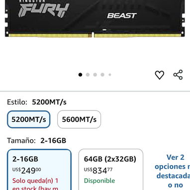 Vendo Pareja de memorias RAM DDR5 16Gb (8×2) - Img 120479844