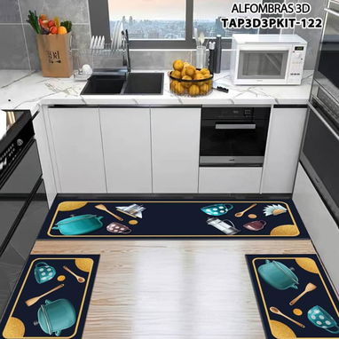 Set de 3 alfombras de cocina  Precio 28  usd   C2 - 10/10