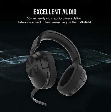 🎁 Auriculares Corsair HS55 Wireless CORE ✅50mm neodymium, 20Hz-20KHz, 114dB, 266g, Wireless 15m, Bluetooth 9m, 24H - Img 82315658