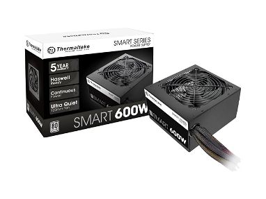 ✔️Thermaltake SMART 600W ATX 12V V2.3/EPS 12V 80 Plus Fuente de alimentación PFC activa certificada - Img main-image-45897362