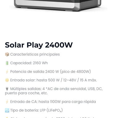 Ecoflow delta 2,3,3 plus, baterias extra 2 y 3. Inversor 110w.Paneles solres bifacial 540w.Cables carga ecoflow y mas - 7/10