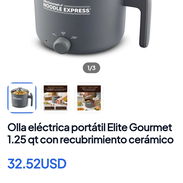 olla eléctrica multifuncional Elite Gourmet Noodle Express (1.25 qt portátil ideal para ecoflow - Img 56808954