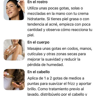 Aceite elixir , para la caída del cabello , para rostro  y cuerpo - 2/2
