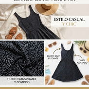 👗 ¡Vestido de Verano Corto (Negro con Lunares) – Súper Fresco y Cómodo! 👗 - Img 55980729