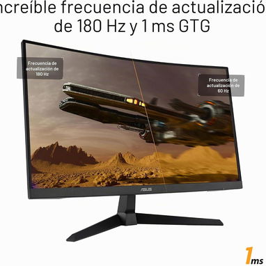 Monitor ASUS TUF Gaming curvo de 27" 1080P (VG27VQ3B) – Full HD, 180Hz, 1ms, Extreme Low Motion Blur Sync, FreeSync - Img 128005607