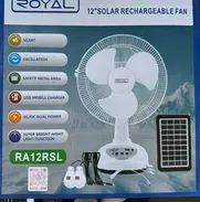 Ventilador Recargable Royal 12" nuevo en caja con panel solar y 2 bombillos! - Img 50546874