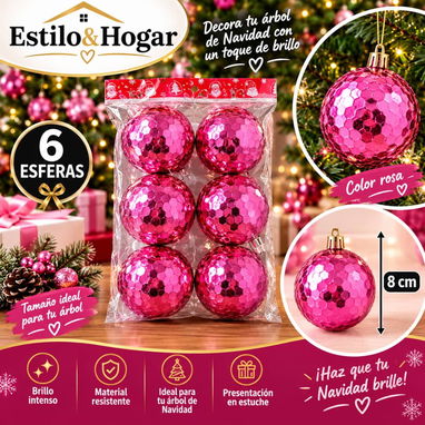 Set de 6 Esferas de 8 cm para Arbolito de Navidad (lo) - 3/3