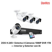 `ZOSI H.265+ Sistema 4 Cámaras 1080P DVR 1TB — Interior y Exterior con IA 📷🔒` - Img 55676556