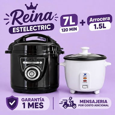 $ 100usd  Comisión 10usd  Reina ESTELECTRIC 7L 120 MIN más Arrocera  1.5L GARANTÍA 1 MES  MENSAJERIA POR COSTO ADICIONAL - 2/2
