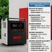 🔋 ESTACIÓN DE ENERGÍA MUST HBP1800 OLV 🔋 ⚡ Potencia continua: 1000 W / 1000 VA 🔋 Capacidad energética: 1280 Wh 🔋 - Img 56585826
