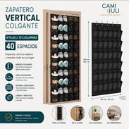 Zapatero vertical, colgante de 4*10 (40) espacios, de tela - Img 56556242