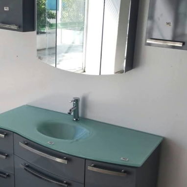 SET DE BAÑO: Encimera + Lavamanos + Llave mezcladora con aditamentos + mueble con gavetas + espejo triple tipo botiquín - 3/3