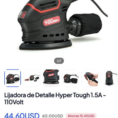 Lijadora de Detalle Hyper Tough 1.5A- 110Volt - 5/5